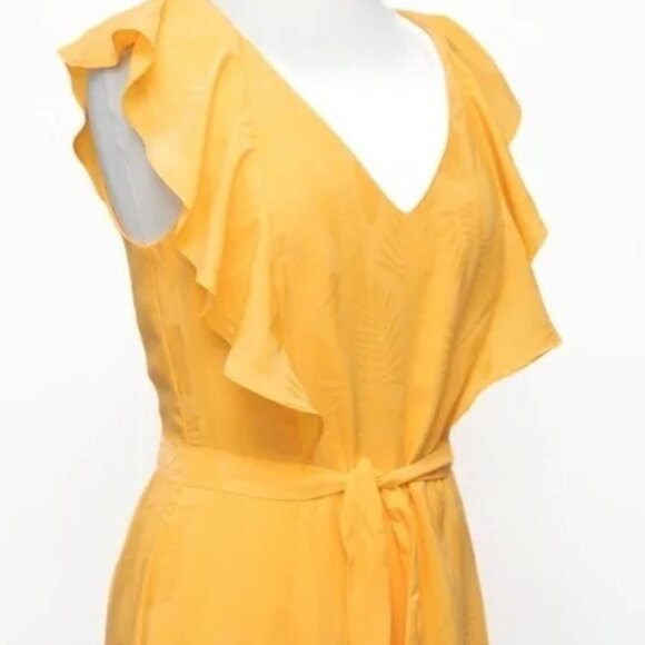 NWT Guess Los Angeles Yellow Ruffled Jumpsuit - Picture 4 of 6